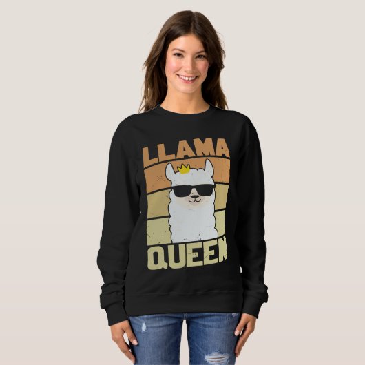 Sweatshirt Llama  Funny Cute Retro Style Alpaca Graphic Plus  (Devant entier)