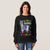 Sweatshirt Llama Pas De Problème 4e Année Enseignant Et Enfan (Devant entier)
