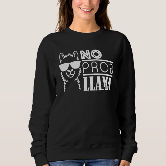 Sweatshirt Llama Pas De Problème Drôle D'animal De Ferme Lune (Devant)