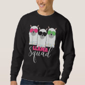 Sweatshirt Llama Squad sunglasses Cute Alpaca Squad Llama Mam (Devant)