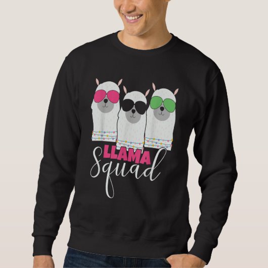 Sweatshirt Llama Squad sunglasses Cute Alpaca Squad Llama Mam (Devant)