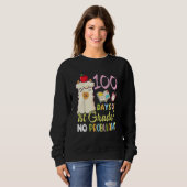 Sweatshirt Llama Teacher Student 100 Days Of 1st Grade No Pro (Devant entier)