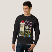 Sweatshirt Llama Teacher Student 100 Days Of 2nd Grade No Pro (Devant entier)