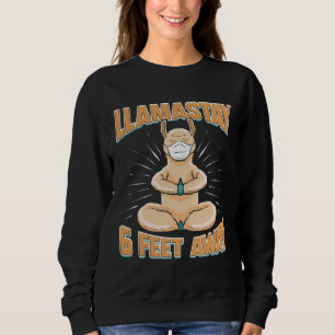 Sweatshirt Llama Visage Masque Yoga Méditation Distances soci