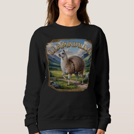 Sweatshirt Llamadillo Photographie Combo Créature Drôle (Devant)