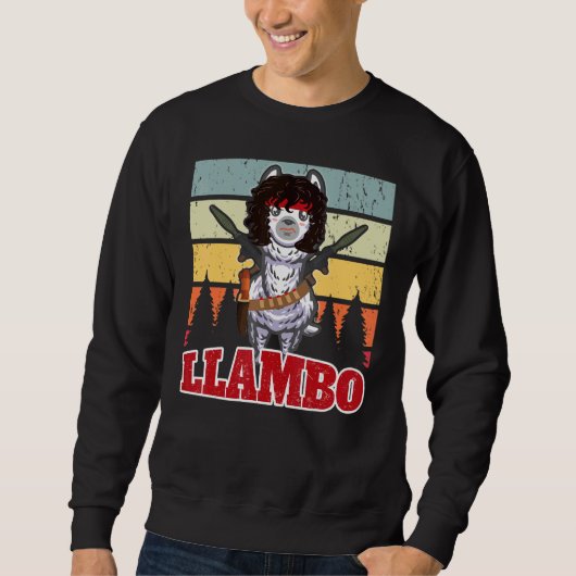 Sweatshirt Llambo Militaire Llama Commando Hilarious présent (Devant)
