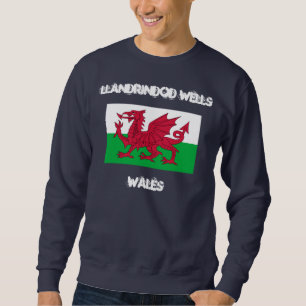 Sweatshirt Llandrindod Wells, Pays de Galles avec drapeau gal
