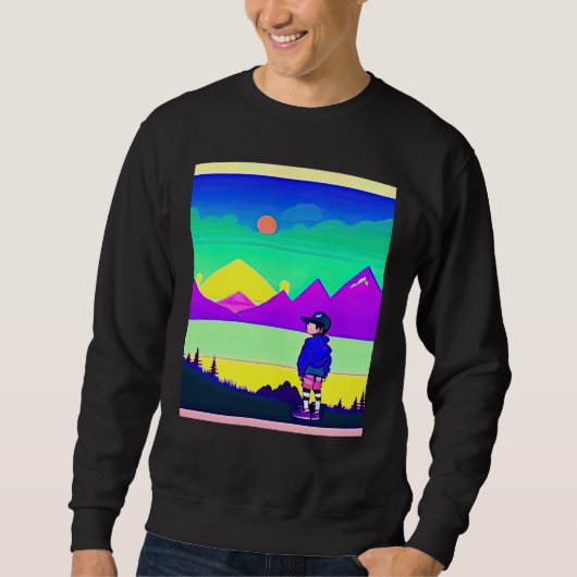 Sweatshirt Lo fi hip hop chillhop chill beats lofi aesthetics (Devant)
