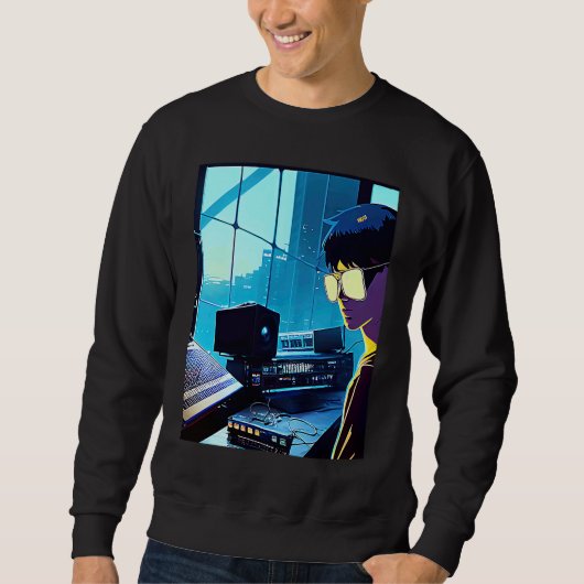 Sweatshirt Lo fi hip hop chillhop chill beats studio aestheti (Devant)