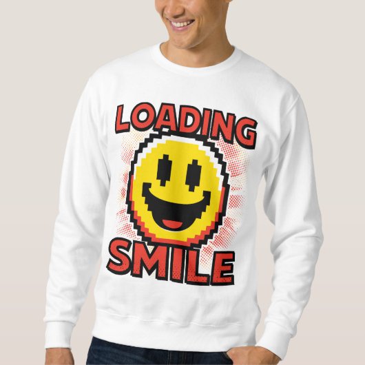 Sweatshirt Loading Smile – Retro Pixel Art 8-Bit Smiley Face (Devant)