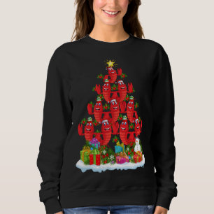 Sweatshirt Lobster Fish Xmas Tree Lighting Santa Lobster Chri