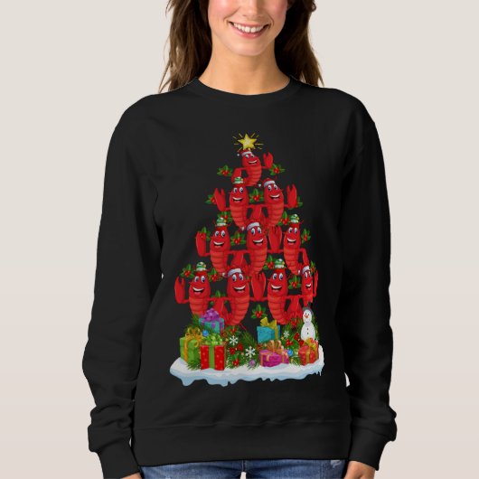Sweatshirt Lobster Fish Xmas Tree Lighting Santa Lobster Chri (Devant)