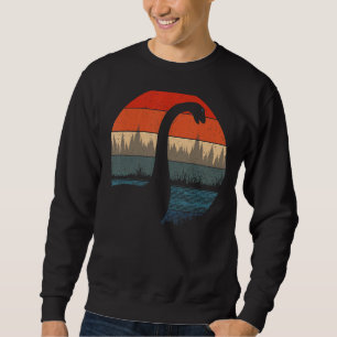 Sweatshirt Loch Ness Monster Nessie Retro Sunset & Trees Cryp