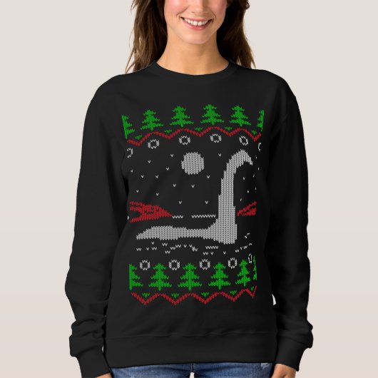 Sweatshirt Loch Ness Monster Ugly Christmas Jumper (Devant)