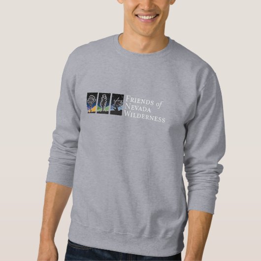 Sweatshirt (logo ciel foncé - blanc) (Devant)