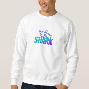 Sweatshirt Logo de requin à dégradé féroce Océan audacieux