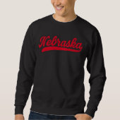 Sweatshirt Logo du script Nebraska | Pride rétro Red State (Devant)