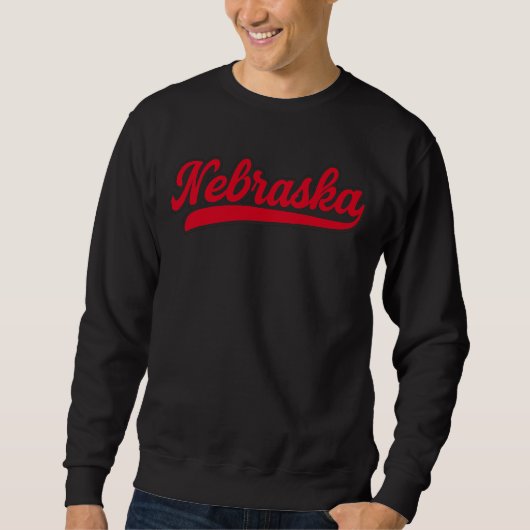 Sweatshirt Logo du script Nebraska | Pride rétro Red State (Devant)