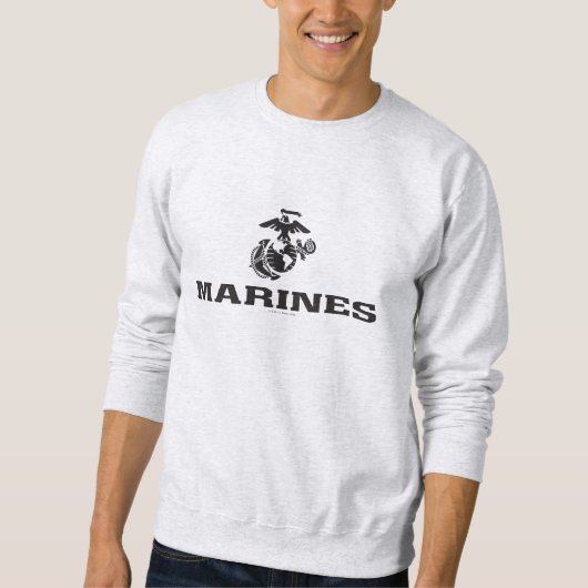 Sweatshirt Logo en noir empilé USMC (Devant)
