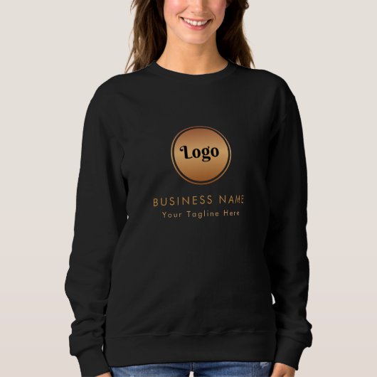Sweatshirt Logo Or & Texte Personnalisé Entreprise Marque (Devant)