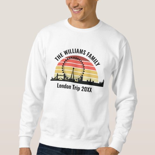 Sweatshirt London England Sunset Custom Family Trip (Devant)