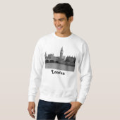 Sweatshirt Londres Angleterre Royaume-Uni Skyline Etché (Devant entier)