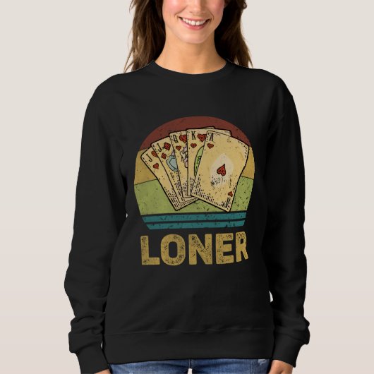 Sweatshirt Loner Vintage  Euchre Card Game (Devant)