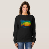 Sweatshirt Long Point Key Florida Retro Tropical Beach Sunset (Devant entier)