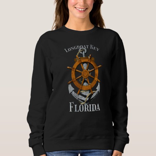 Sweatshirt Longboat Key Florida Vacation Nautique Ancre Voile (Devant)