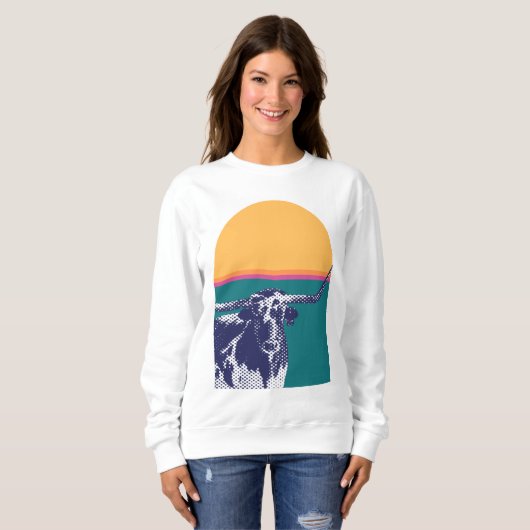 Sweatshirt Longhorn de l'heure dorée (Devant entier)