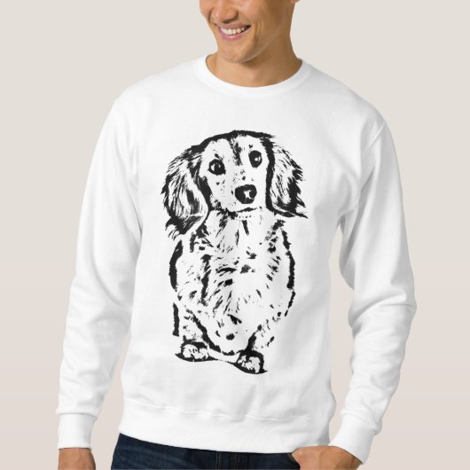 Sweatshirt Longue Cheveux Dachshund Amant Cadeau Doxie Maman (Devant)