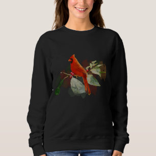 Sweatshirt Longue douille d'oiseau cardinal rouge sauvage