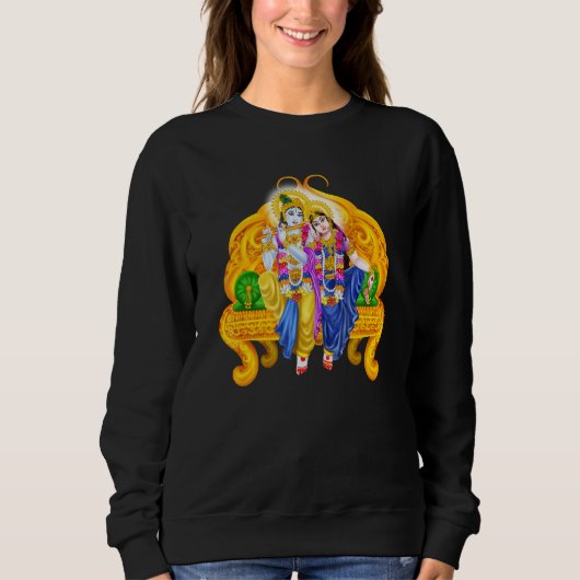 Sweatshirt Lord Krishna Et Devi Radha Méditation De La Déité (Devant)