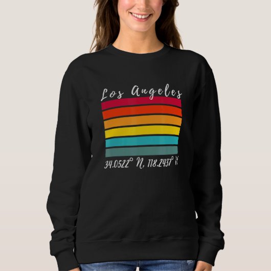 Sweatshirt Los Angeles California Latitude Longitude La Souve (Devant)