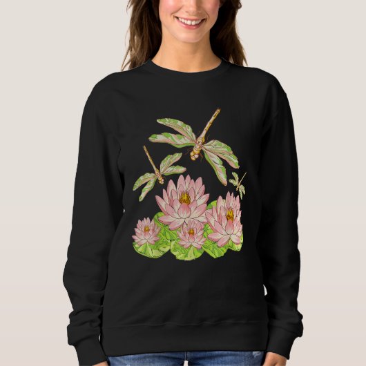 Sweatshirt Lotus Blossom Dragonfly  Lotus (Devant)