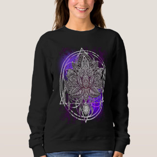 Sweatshirt Lotus Crystals Zen Flower Of Life Hippie Sacred Ge