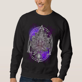 Sweatshirt Lotus Crystals Zen Flower Of Life Hippie Sacred Ge