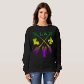 Sweatshirt Louisiane Arrow Nouvelle-Orléans Mardi Gras (Devant entier)
