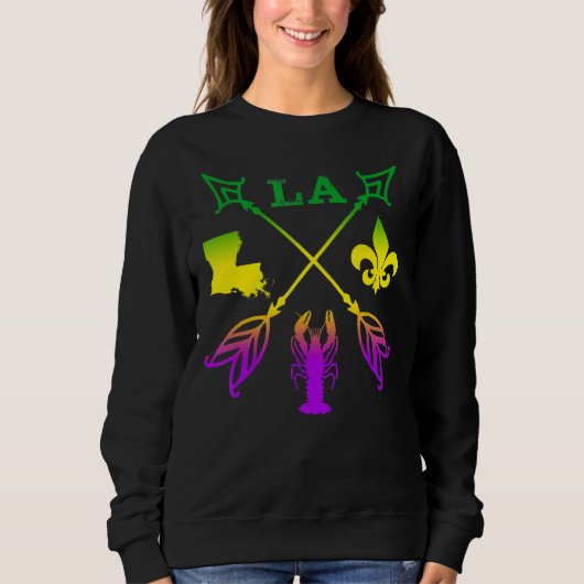 Sweatshirt Louisiane Arrow Nouvelle-Orléans Mardi Gras (Devant)