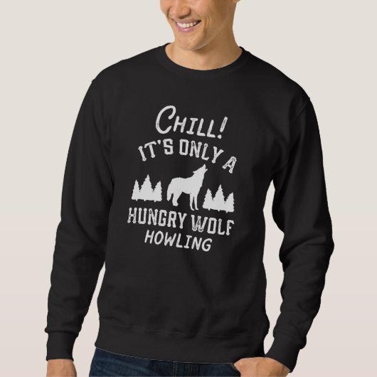 Sweatshirt Loup affamé détendu (Devant)