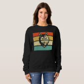 Sweatshirt Loup animal de la forêt rétro (Devant entier)