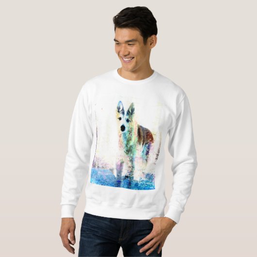 Sweatshirt loup blanc (Devant entier)