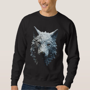 Sweatshirt Loup blanc Imaginaire oeuvre d'art animal Motif Wo