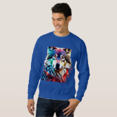 Sweatshirt Loup coloré (Devant entier)