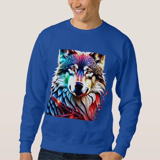 Sweatshirt Loup coloré (Devant)