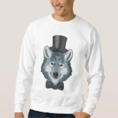 Sweatshirt Loup comme marié avec un arc (Devant)