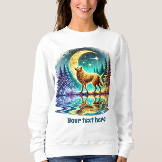 Sweatshirt Loup d'hiver mignon personnalisable (Devant)