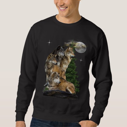 Sweatshirt loup et lune (Devant)