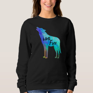 Sweatshirt Loup Libre Vivre Avec Des Arbres Forestiers Loup D