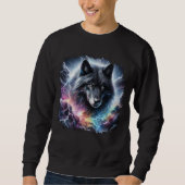 Sweatshirt Loup noir avec éclair (Devant)
